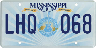 MS license plate LHQ068