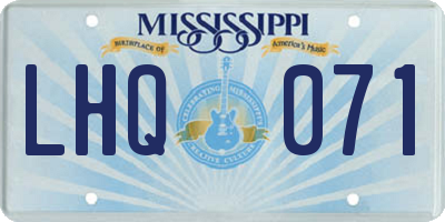 MS license plate LHQ071