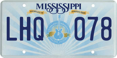 MS license plate LHQ078