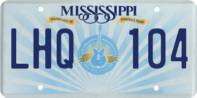 MS license plate LHQ104
