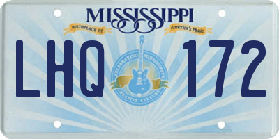 MS license plate LHQ172