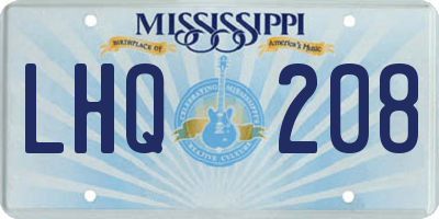 MS license plate LHQ208