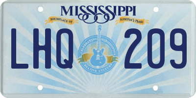 MS license plate LHQ209