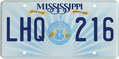 MS license plate LHQ216