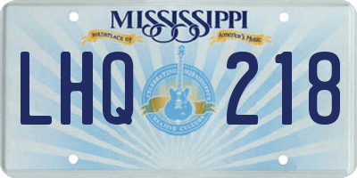 MS license plate LHQ218