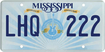 MS license plate LHQ222