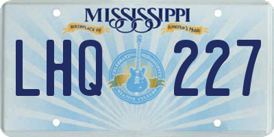 MS license plate LHQ227