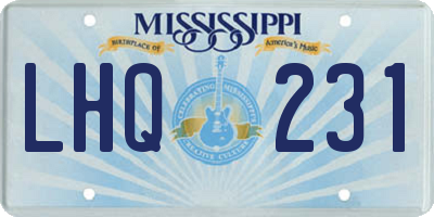 MS license plate LHQ231