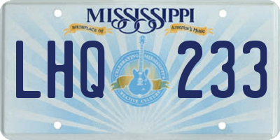 MS license plate LHQ233