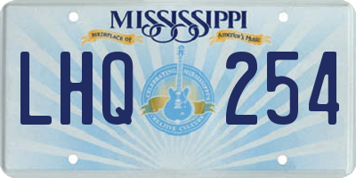 MS license plate LHQ254