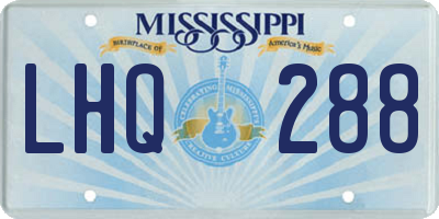 MS license plate LHQ288