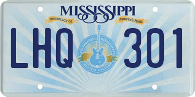 MS license plate LHQ301