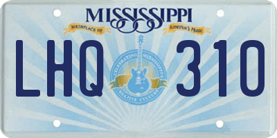 MS license plate LHQ310
