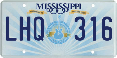 MS license plate LHQ316