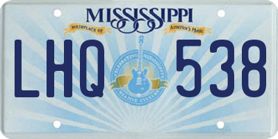 MS license plate LHQ538