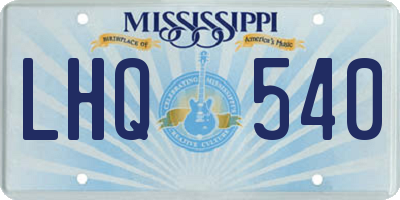 MS license plate LHQ540