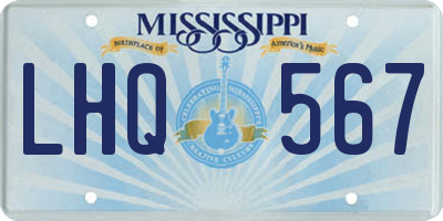 MS license plate LHQ567