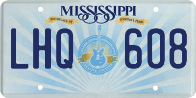 MS license plate LHQ608