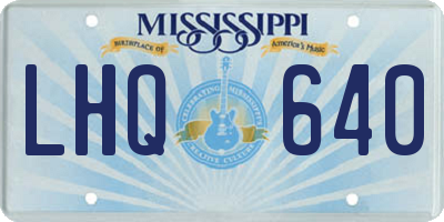 MS license plate LHQ640