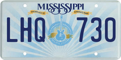 MS license plate LHQ730