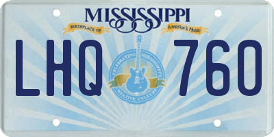 MS license plate LHQ760