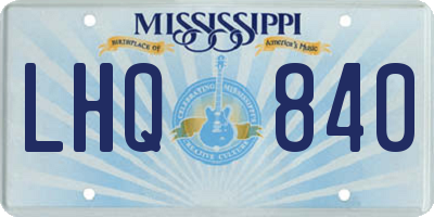 MS license plate LHQ840