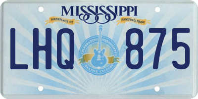 MS license plate LHQ875