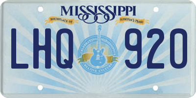 MS license plate LHQ920