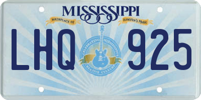 MS license plate LHQ925