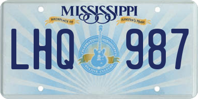 MS license plate LHQ987