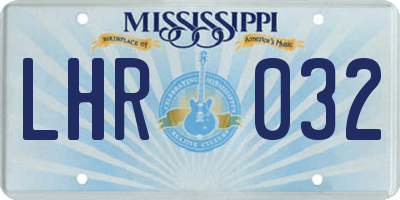 MS license plate LHR032
