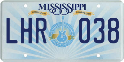 MS license plate LHR038