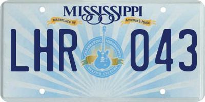 MS license plate LHR043
