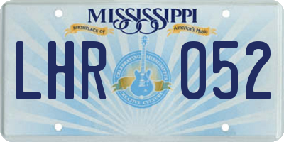MS license plate LHR052
