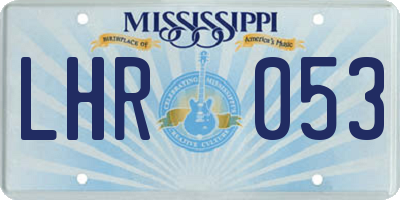 MS license plate LHR053