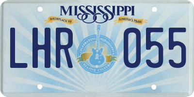 MS license plate LHR055
