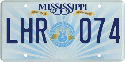 MS license plate LHR074