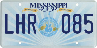 MS license plate LHR085