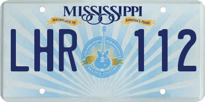 MS license plate LHR112