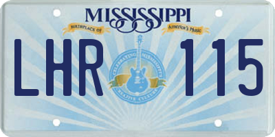 MS license plate LHR115