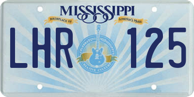MS license plate LHR125
