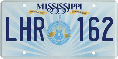 MS license plate LHR162