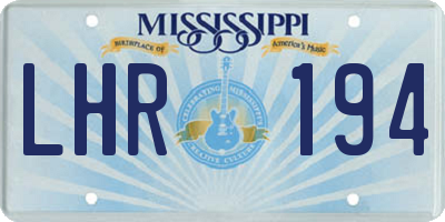 MS license plate LHR194