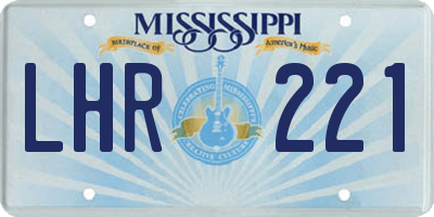 MS license plate LHR221