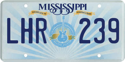MS license plate LHR239