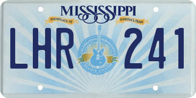 MS license plate LHR241