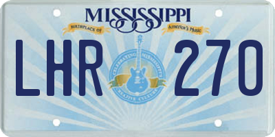 MS license plate LHR270