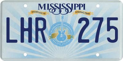 MS license plate LHR275