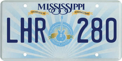 MS license plate LHR280