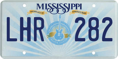 MS license plate LHR282